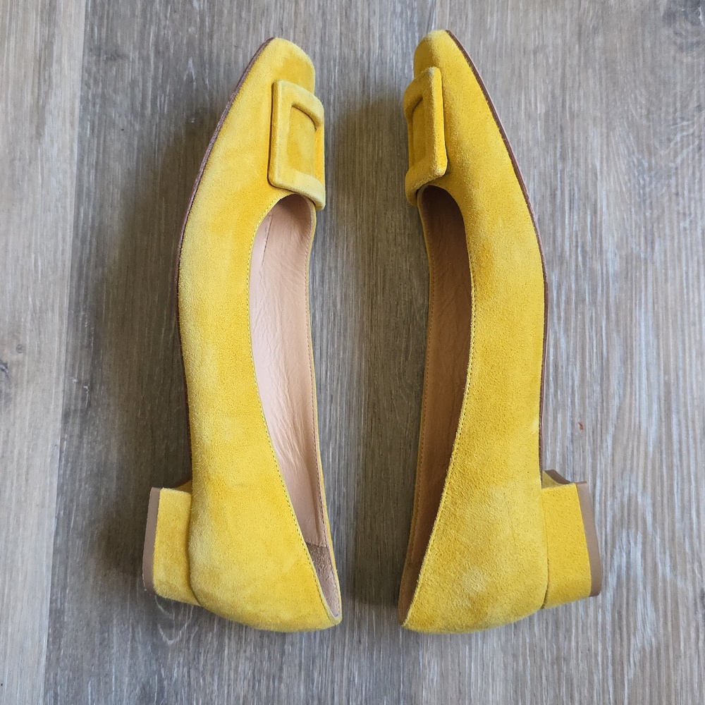 ANN MASHBURN Suede Square-Toe Flats - Picture 10 of 16